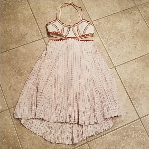 Free People Cut-Out High Low Maxi Dress Skirt Sz 2 - Picture 6 of 7